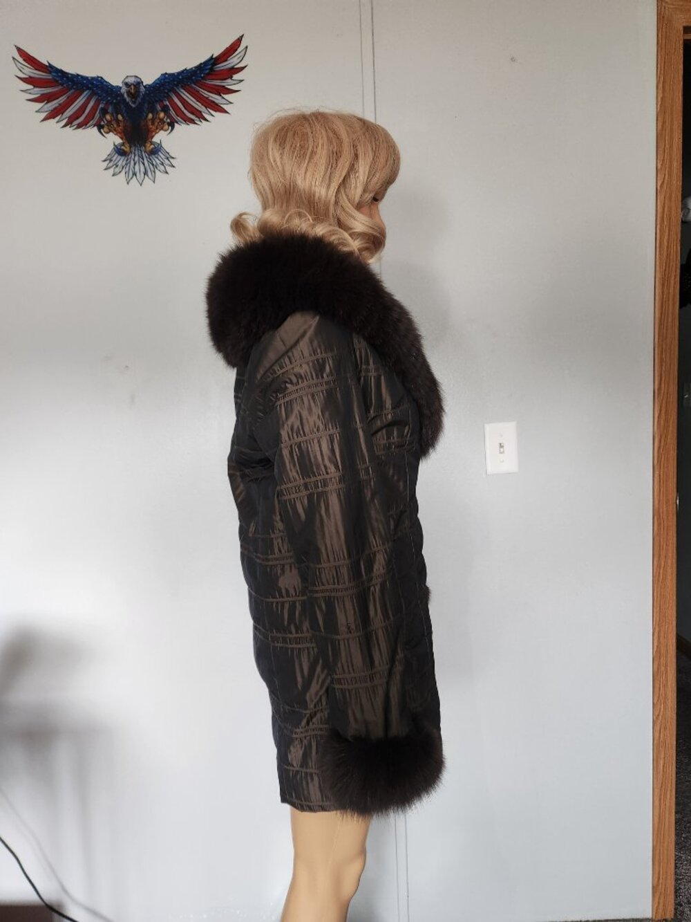 #815 Polyester/fox fur jacket - Picture 4 of 4